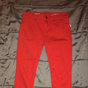 red skinny jeans